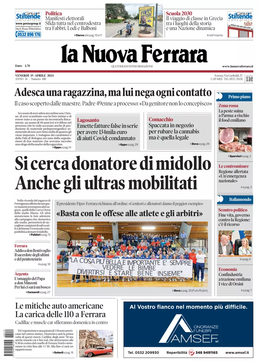 Prima-pagina-nuova ferrara-oggi-edizione-del-2024-04-19